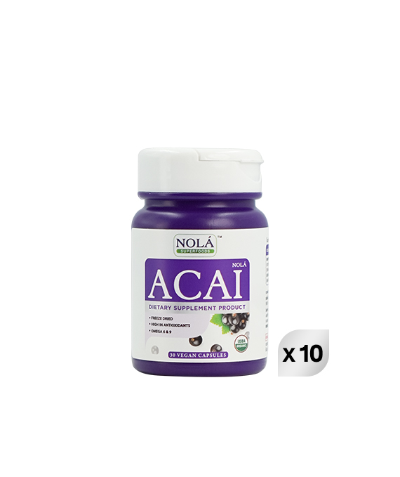 NOLA Acai Berry 30 Vegan Capsules ( 10 bottles)
